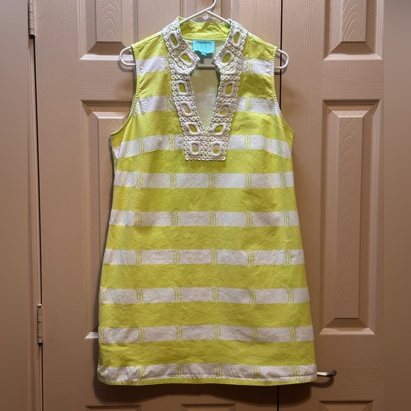 Sail to Sable STS Striped Womens XL Tunic Sleeveless V Neck Dress Easter Spring - Picture 2 of 15